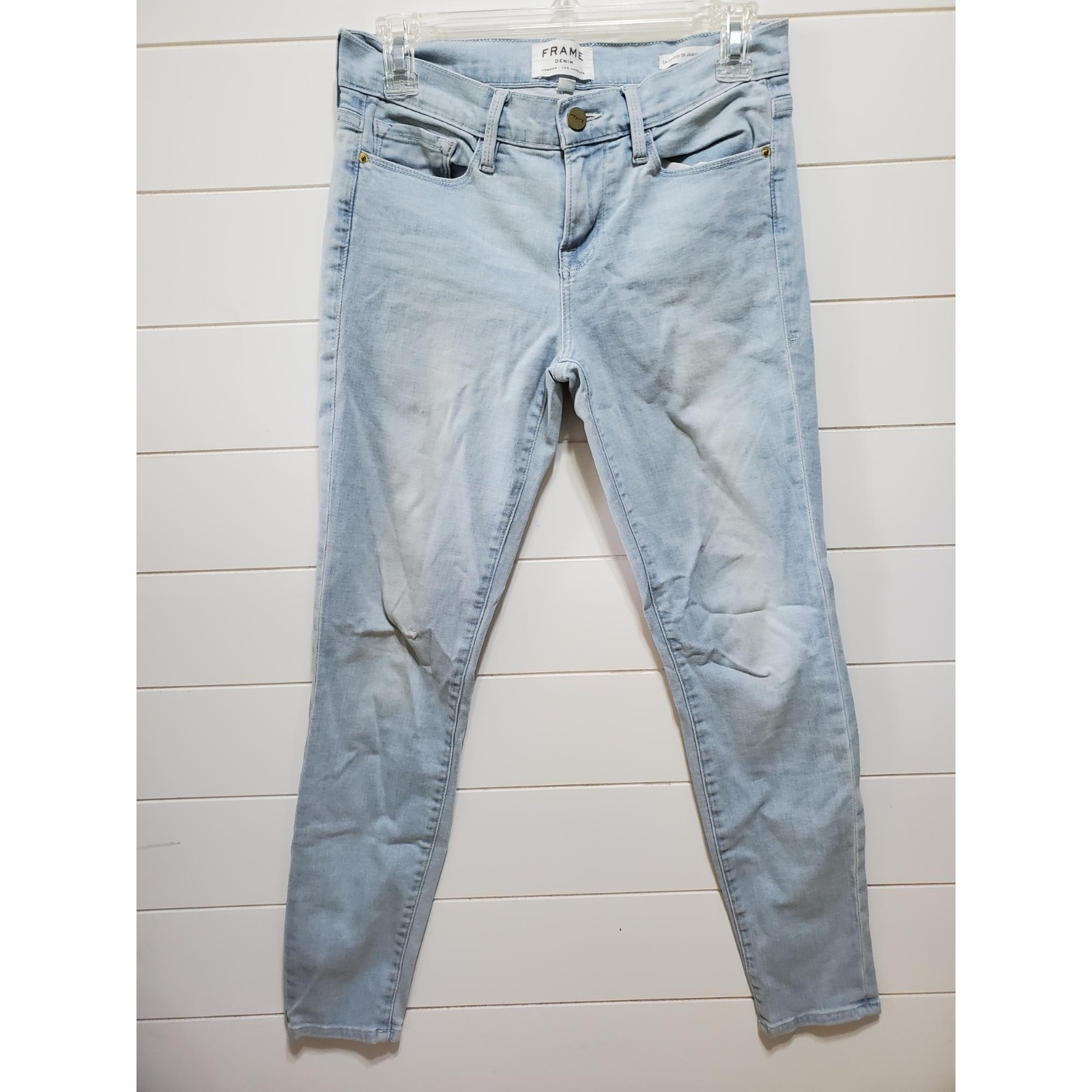 Frame Denim Womens Size 26 Le Skinny De Jeanne Crop Cropped Light Wash Jeans